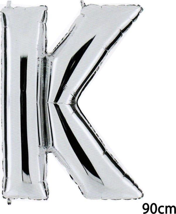 EveFix 40İnç K Harfi Folyo Balon Gümüş 90Cm - Image 1
