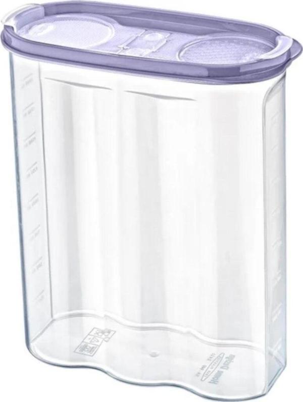 EveFix 2 Kapaklı Ölçekli Erzak Kuru Gıda Saklama Kutusu Kabı 2,4 Litre-Sa940 - Image 1