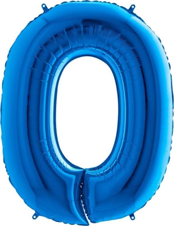 EveFix 0 Rakam Mavi Renk Folyo Balon 100 Cm - Image 1