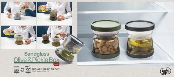 EveFix 1 Kum Saati Zeyitn & Turşu Kabı Plastik Turuncu - Image 1