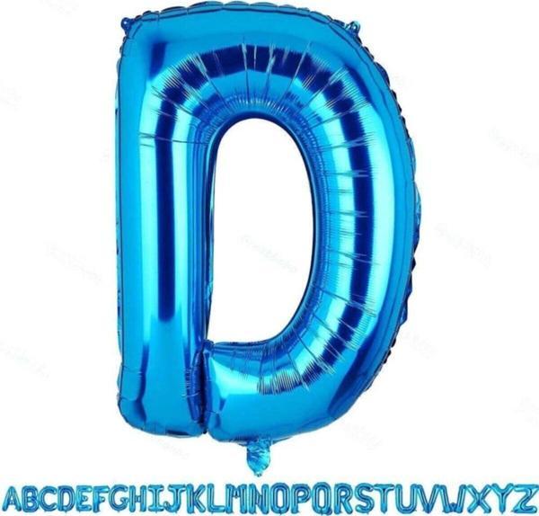 EveFix 1 Metre Mavi D Harfi Folyo Harf Balon Mavi D Harf Folyo Balon D Harf Balon Akşamlara Özel - Image 1