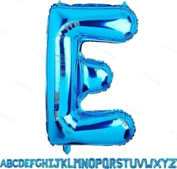 EveFix 1 Metre Mavi E Harfi Folyo Harf Balon Mavi E Harf Folyo Balon E Harf Balon Günlere Özel - Image 1