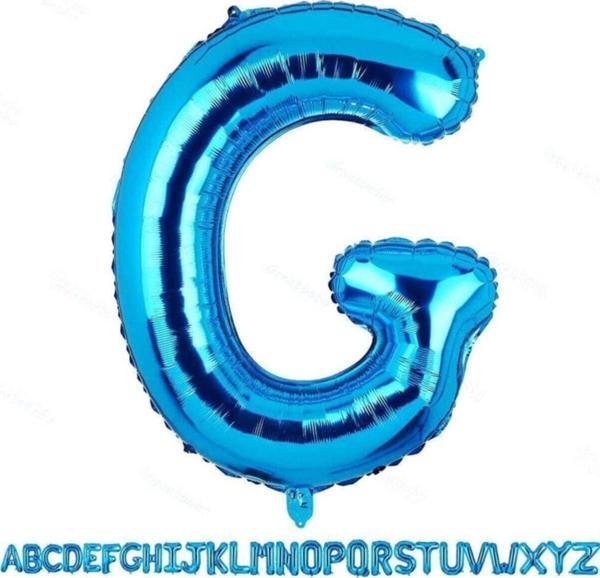 EveFix 1 Metre Mavi G Harfi Folyo Folyo Balon G Harf Balon Eğlence Balonu Mavi - Image 1