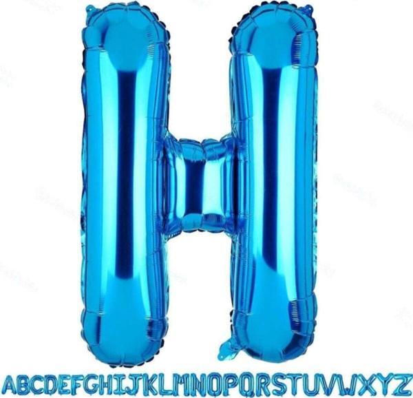 EveFix 1 Metre Mavi H Harfi Folyo Harf Folyo Balon H Harf Balon Dekor Süsleme Balon - Image 1