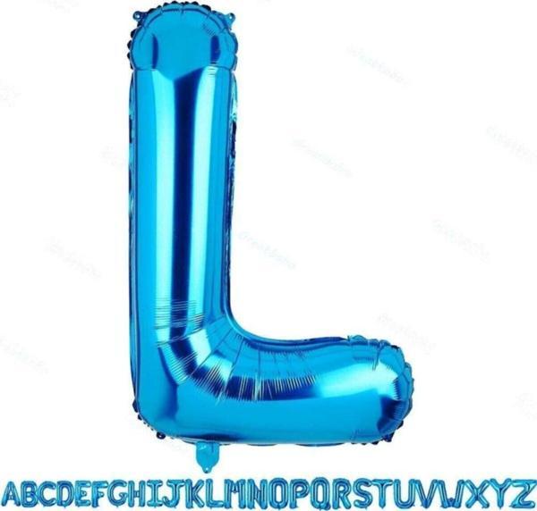 EveFix 1 Metre Mavi L Harfi Folyo Harf Balon Mavi L Harf Folyo Balon Balonu Mavi Folyo - Image 1