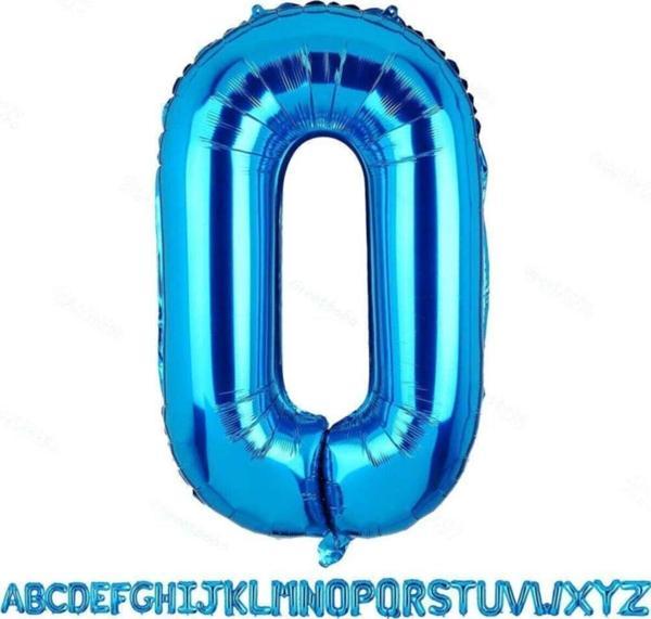 EveFix 1 Metre Mavi O Harfi Folyo Harf Balon Mavi Balon O Harf Balon Konser Şenlik Balonu Mavi - Image 1