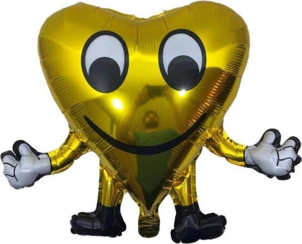 EveFix Altın Kalp Figürlü Folyo - Folyo Balon - 18 Inç - Image 1