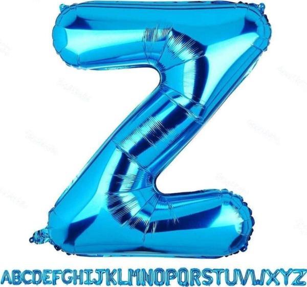 EveFix 1 Metre Mavi Z Harfi Folyo Harf Balon Mavi Z Harf Balon Mavi Balon - Image 1