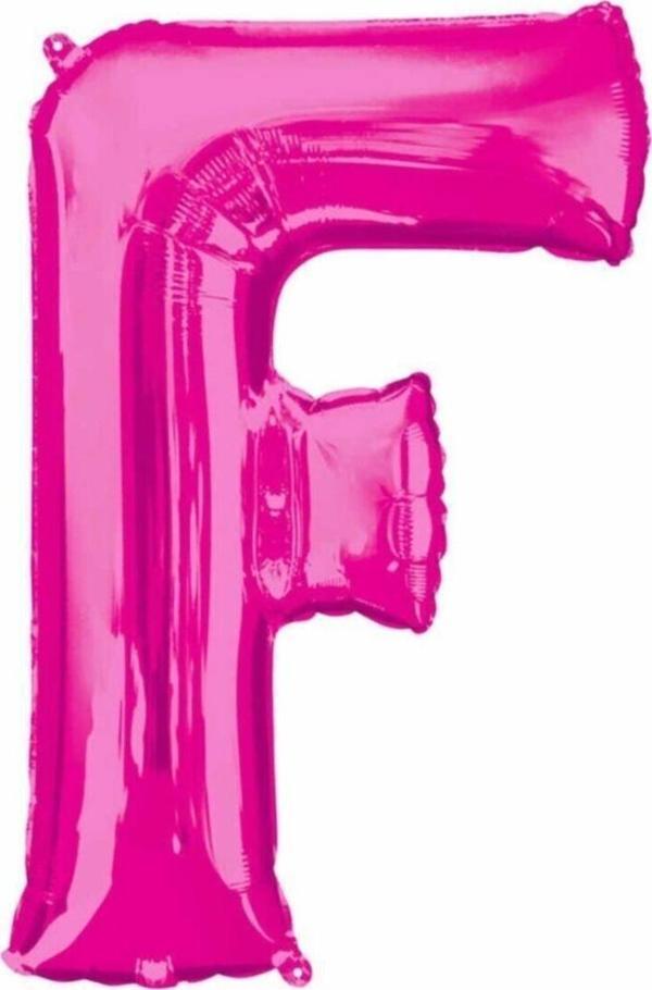 EveFix 1 Metre Pembe F Harfi Folyo Harf Balon Pembe Folyo Balon F Harf Balon Balonu Pembe Renk - Image 1