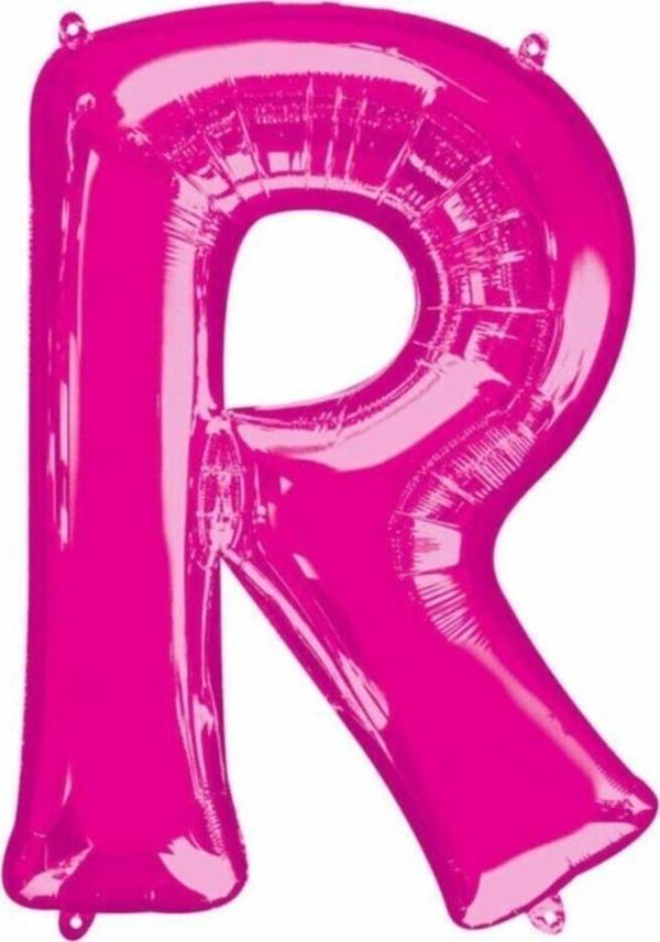 EveFix 1 Metre Pembe R Harfi Folyo Harf Balon Pembe Folyo Balon R Harf Balon Balonu Dekor Balon New - Image 1