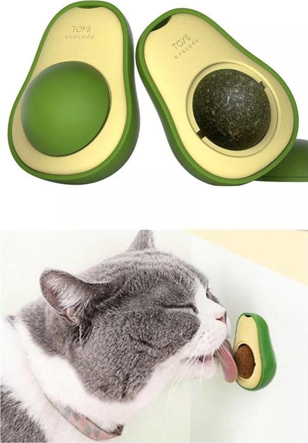 EveFix Avakado Kedi Naneli Catnip 360 Derece Dönebilen Yalama Oyun Topu - Image 1