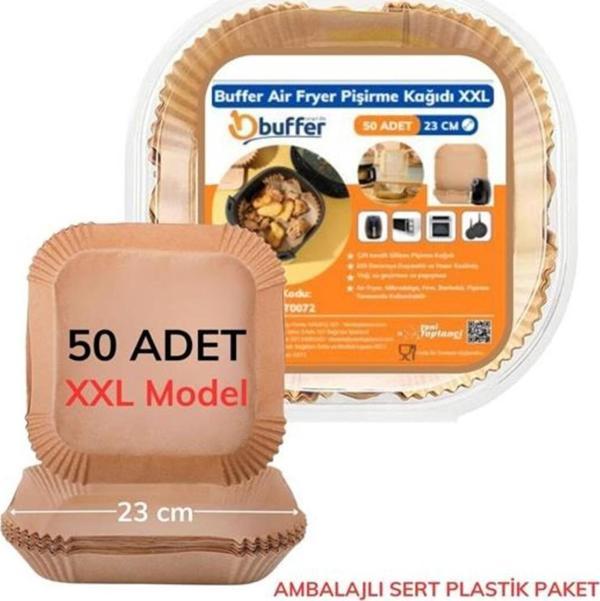 EveFix 50 Adet Air Fryer Pişirme Kağıdı Tek Kullanımlık 23 Cm Kare Pişirme Kağıdı Xxl - Image 1