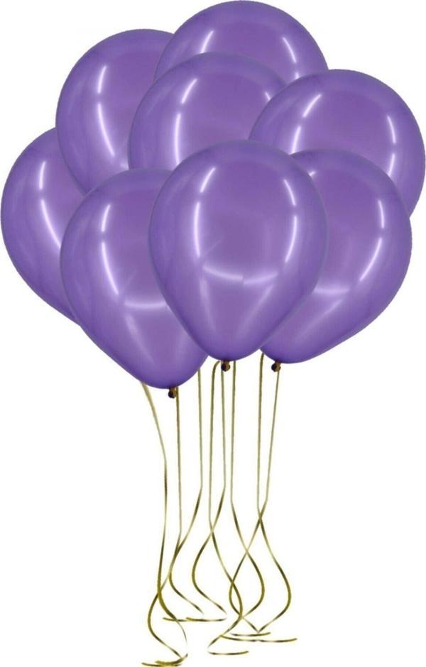 EveFix 100'Lü Lateks Pastel Balon Mor - Image 1
