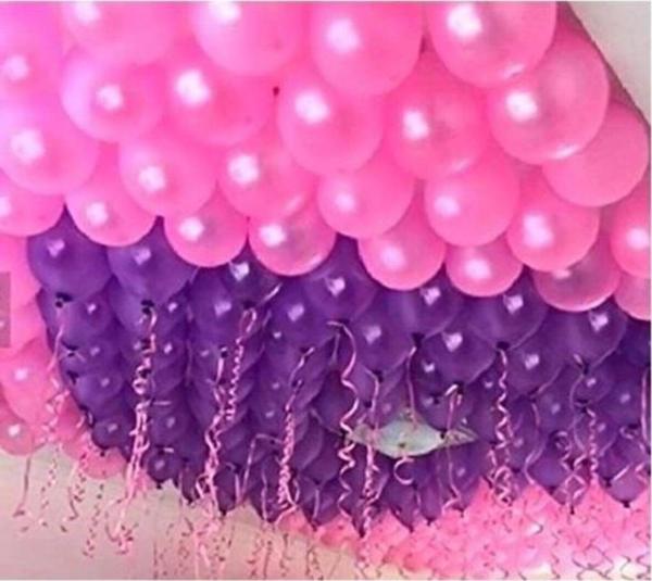EveFix 50 Adet Metalik Pempe, Mor Balon Konsepti-Uçan-Güzel Balon - Image 1