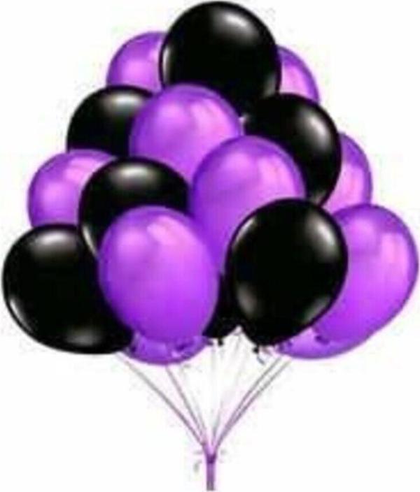 EveFix 50 Adet Metalik Sedefli Uçan Balon Mor-Siyah Karışık Balon - Image 1