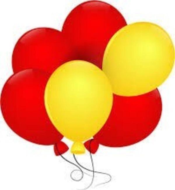 EveFix 50 Adet Metalik Sedefli Uçan Balon Sarı - Kırmızı Karışık Balon - Image 1
