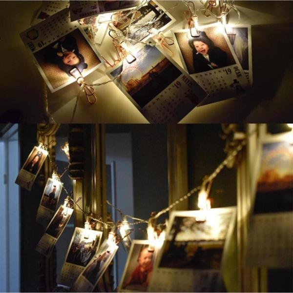 EveFix Bakır Renkli Led Işıklı Fotoğraf Asma Işık Süsleme Mandalları - Image 1