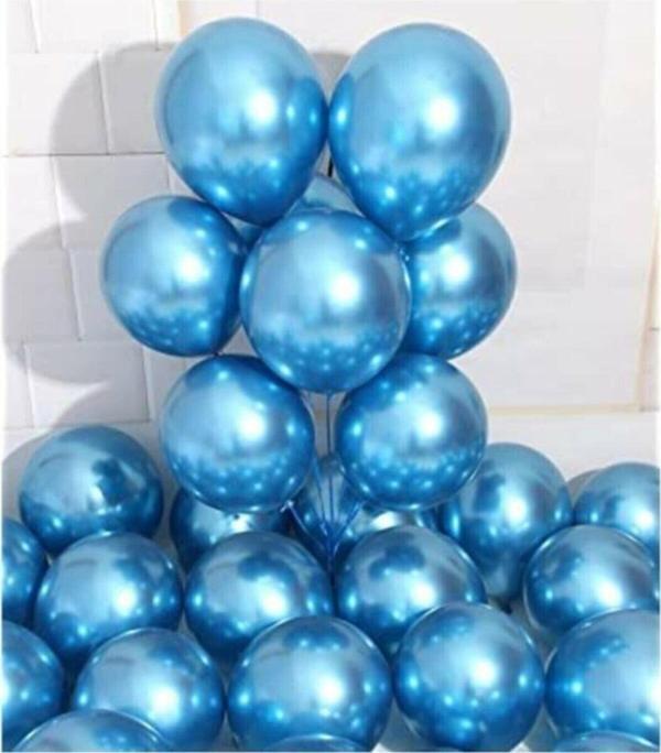 EveFix 12 Inç Metalik Açık Mavi Balon 10'Lu - Image 1