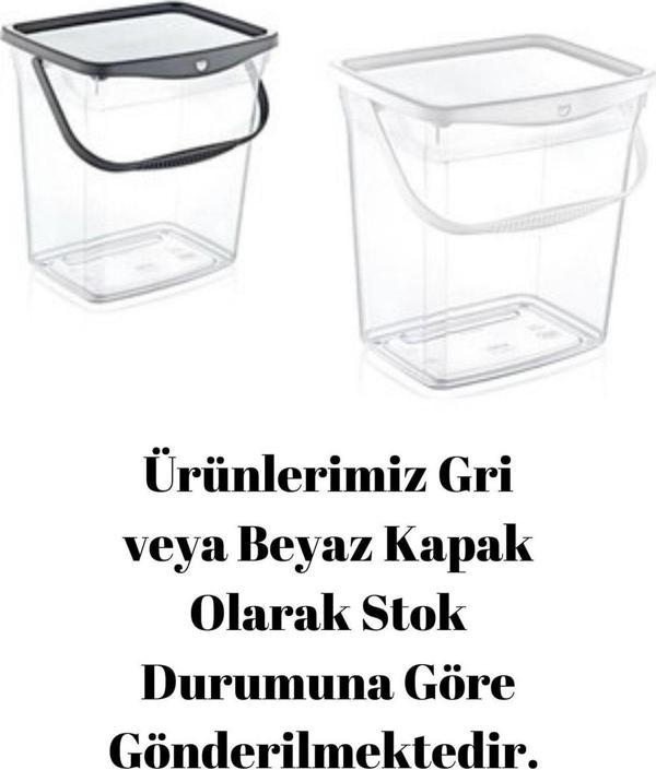 EveFix 6 Lt Deterjan Kutusu - Makine Desenli - Kapaklı Ve Tutma Saplı - Şeffaf - Image 1