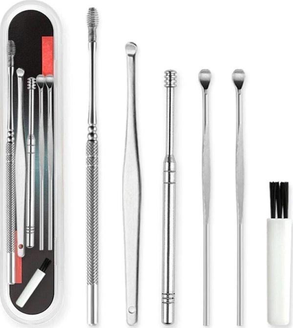 EveFix 6 Parça Paslanmaz Çelik Spiral Kulak Balmumu Toplayıcı Çıkarıcı Temizleyici Bakımı Çubuk Seti - Image 1