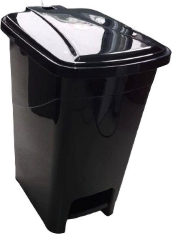 EveFix 15 Lt Slim Pedallı Plastik Çöp Kovası Siyah Renkli - Image 1