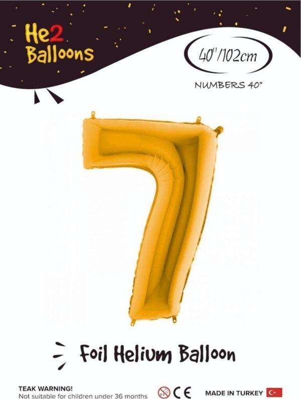 EveFix Balon 7 Rakam Altın Folyo Balon 40 Inç - Image 1