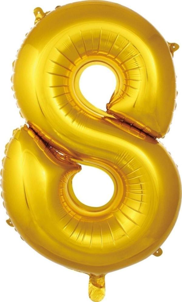 EveFix Balon 8 Rakam 76 Cm Gold Folyo Balon 34 Inc - Image 1