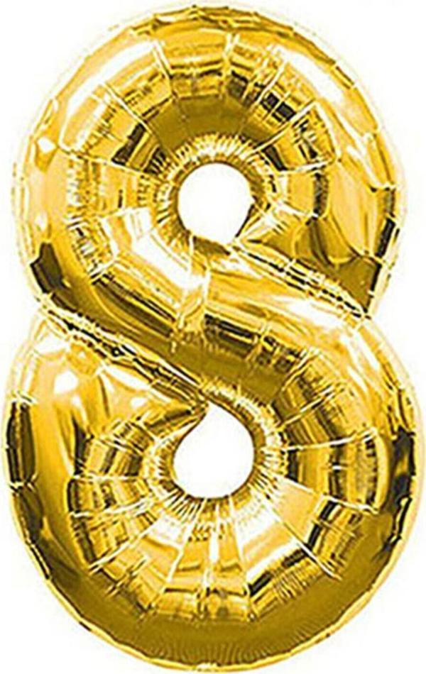 EveFix Balon 8 Rakam Folyo Balon Gold 40'İnch - Image 1