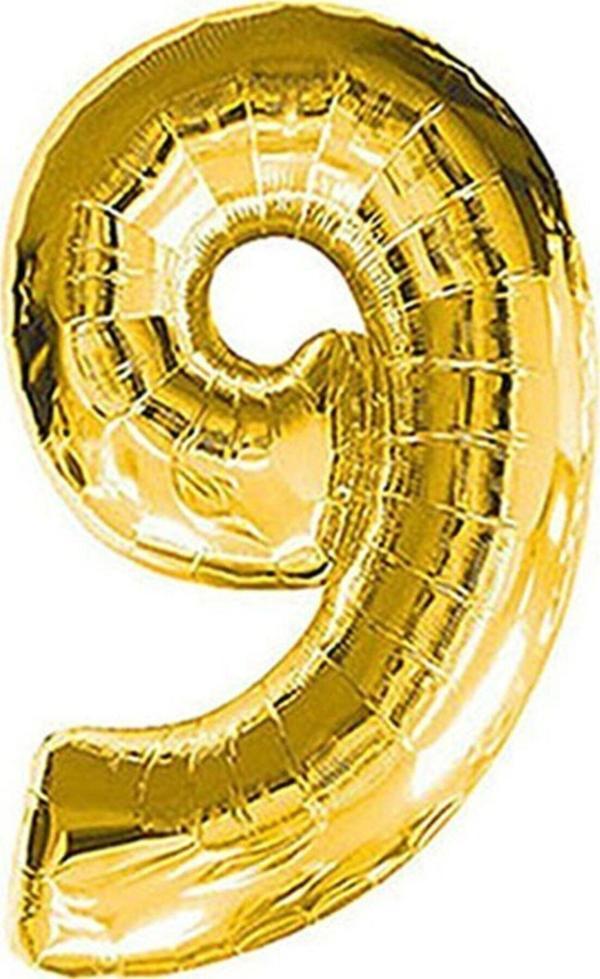 EveFix Balon 9 Rakam Folyo Balon Gold 40'İnch - Image 1