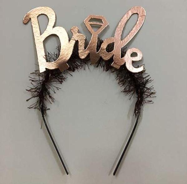 EveFix Bride Yazılı Bekarlığa Veda Partisi Tacı Rose Renk - Image 1