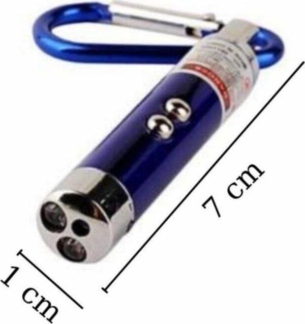 EveFix 3 Fonksiyonlu Kırmızı Beyaz Işıklı Led Lazer Kedi Köpek Oyuncak Anahtarlık - Image 1