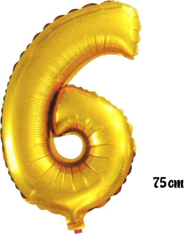 EveFix 75 Cm 6 Rakam Folyo Balon Altın - Image 1