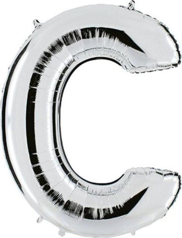 EveFix Balon Parti C Harf Gümüş Folyo Balon 102 Cm - Image 1