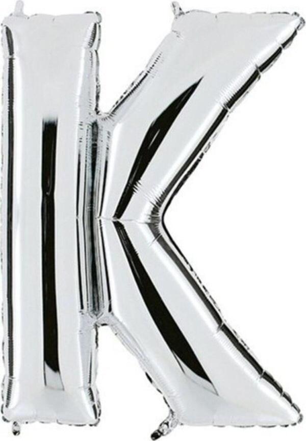 EveFix Balon Parti K Harf Gümüş Folyo Balon 102 Cm - Image 1