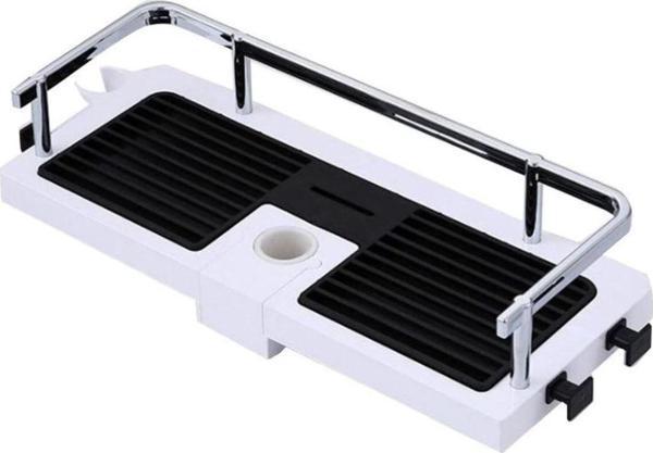 EveFix Banyo Direğine Asılabilir Köşelik Şampuanlık Sabunluk Çift Askılı Düzenleyici Raf Paslanmaz - Image 1