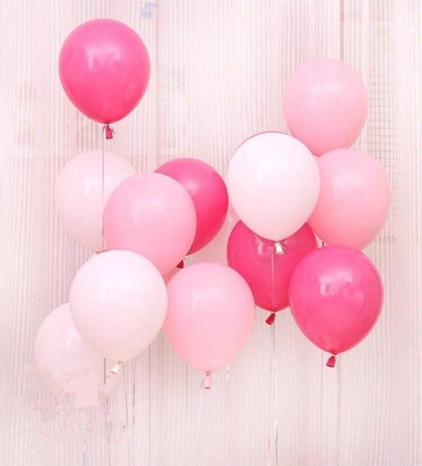 EveFix 30 Adet Metalik Sedefli (Fuşya-Şeker Pembe-Beyaz) Karışık Balon Helyumla Uçan - Image 1