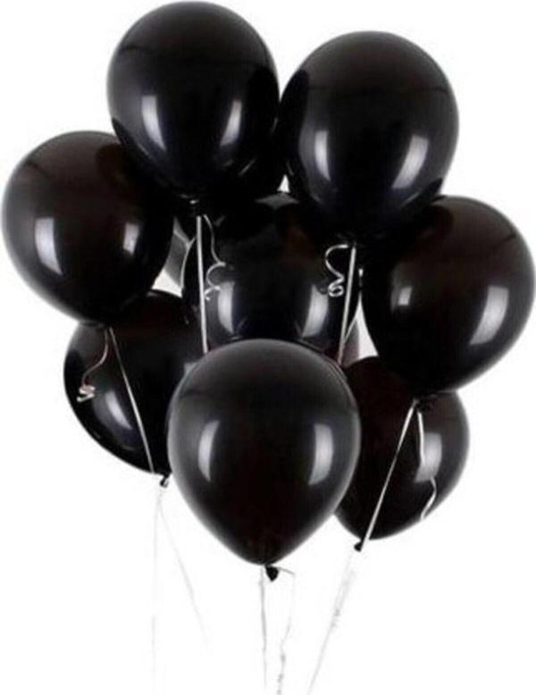 EveFix 30 Adet Siyah Metalik Balon 12 Inç - Image 1