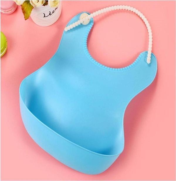 EveFix Çocuk Bebek Mama Önlüğü Dökülme Engelleyici Bükülebilir Mavi - Image 1