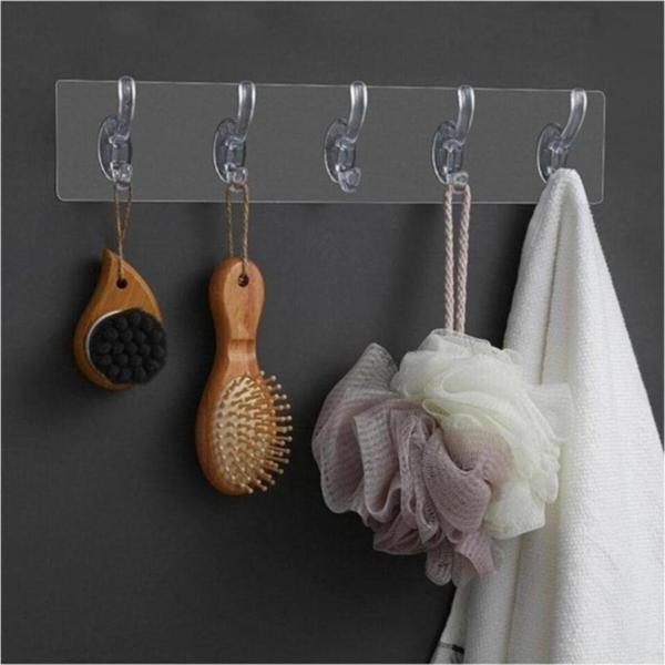 EveFix Çok Amaçlı Kendinden Yapışkanlı 5Li Şeffaf Askı - Image 1