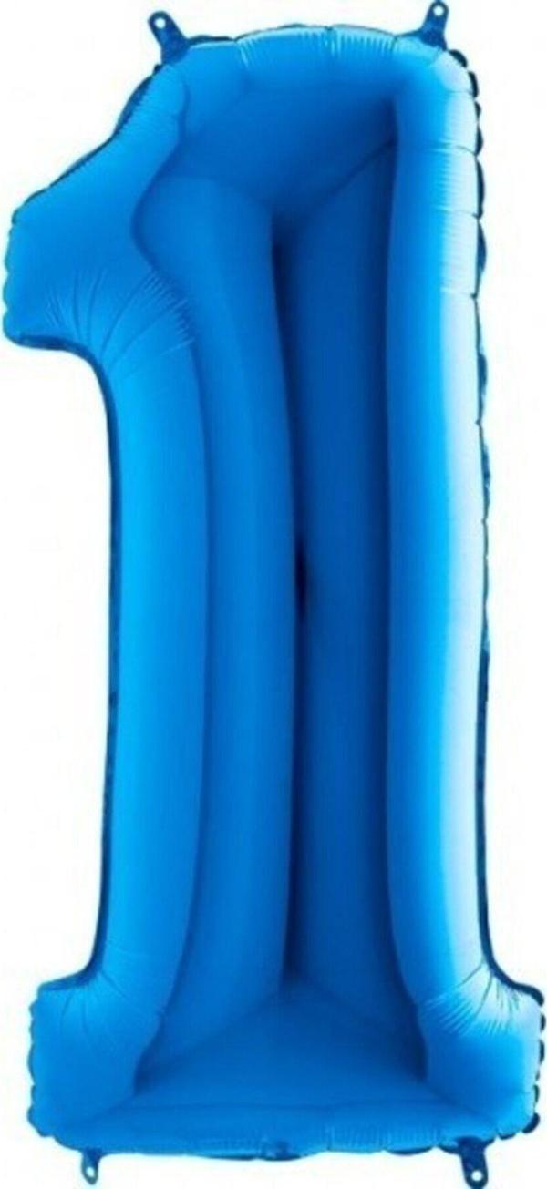 EveFix Bebeğimin Ilk Si 1 Rakam Mavi Folyo Balon 102 Cm - Image 1