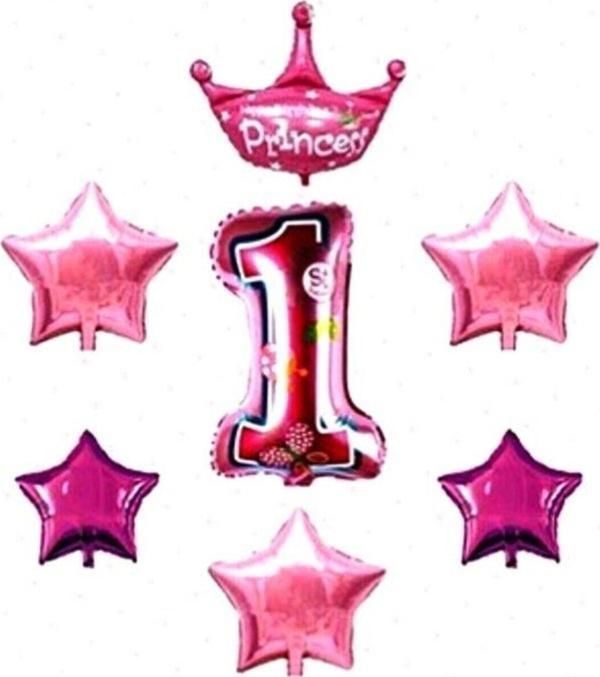 EveFix Folyo Set 1 Yaş Folyo Balon Set Yaşında Balon Seti Doğum Günü Süsleri - Image 1
