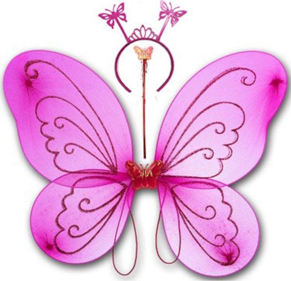 EveFix Fuşya Renk Kelebek Kanadı Tacı Ve Sopası 50X37 Cm - Image 1