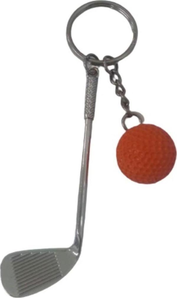 EveFix Gerçekçi Golf Tasarımlı Şık Anahtarlık Kolye Çanta Süsü Golf Keychain Turuncu Renk - Image 1
