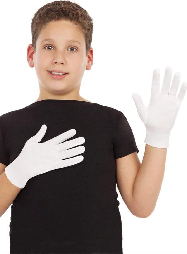 EveFix Beyaz Renk Çocuk Boy Likralı Pandomim Eldiveni - Image 1