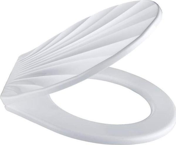 EveFix Desenli Şık Ergonomik Rahat Beyaz Renk Klozet Kapağı - Image 1