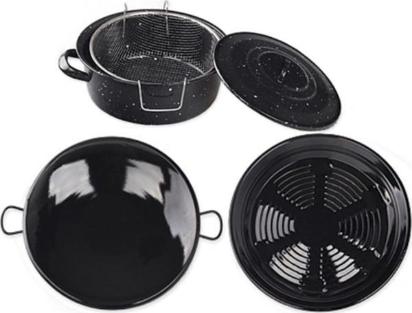 EveFix Emaye Mutfak Seti Kızartma, Kavurma Közleme Seti (3 Parça) - Image 1