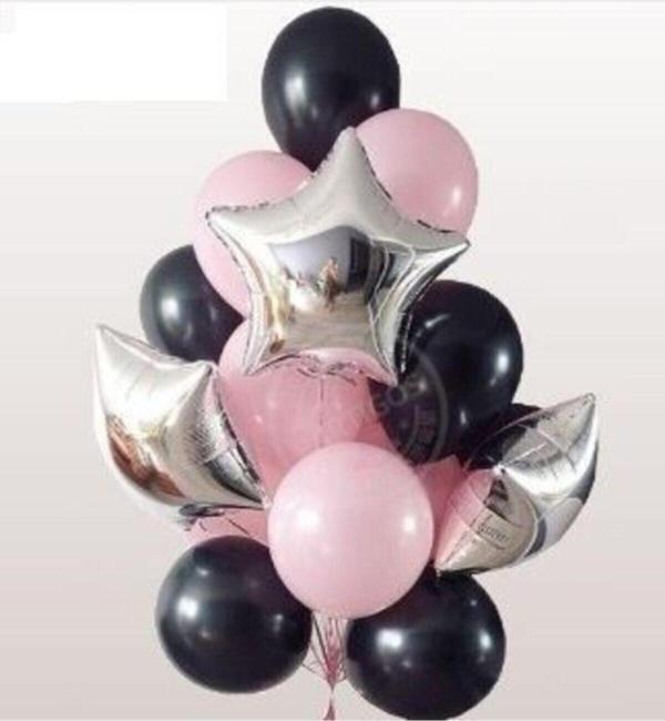 EveFix Happy Land Pembe Siyah Gümüş Balon Seti - Image 1