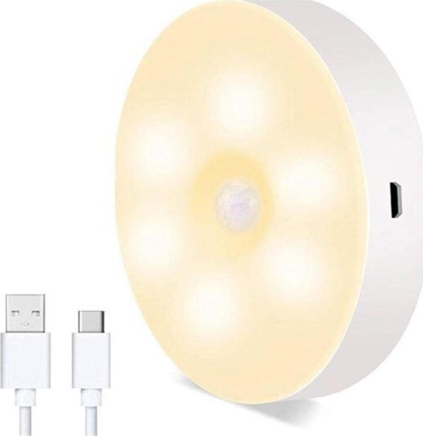 EveFix Hareket Sensörlü Usb Şarjlı Spot Lamba Mıknatıslı Ve Yapışkanlı Gün Işığı Renk Led - Image 1