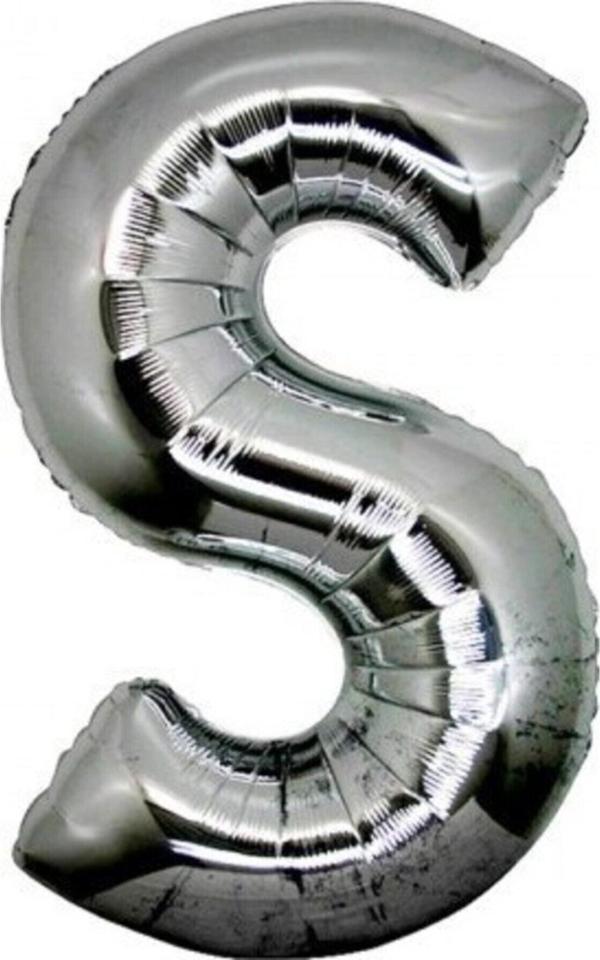 EveFix Harf Folyo Balon S Harfi Büyük Boy Balon Gümüş/Gri 100Cm - Image 1