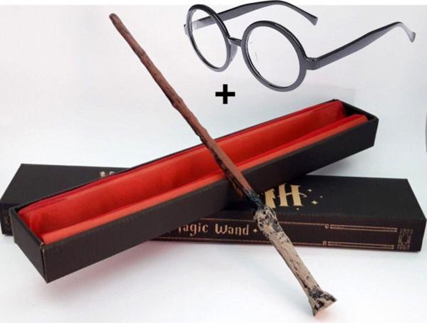 EveFix Harry Potter Asası 35 Cm Ve Siyah Çerçeveli Harry Potter Gözlüğü Seti - Image 1